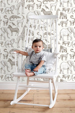 ESTAhome jungle dieren behang look a like ferm living behang kinderkamer gebroken wit 139510