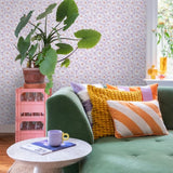 ESTAhome madeliefjes bloemenbehang lila paars voor de meisjeskamer en babykamer. 131153