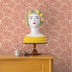 ESTAhome madeliefjes bloemenbehang terra roze voor de meisjeskamer en babykamer. 131151
