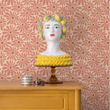 ESTAhome madeliefjes bloemenbehang terra roze voor de meisjeskamer en babykamer. 131151