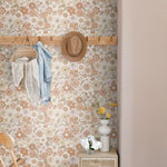 ESTAhome retro bloemen vintage stijl meisjeskamer babykamer beige terra 131247