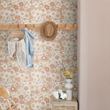 ESTAhome retro bloemen vintage stijl meisjeskamer babykamer beige terra 131247