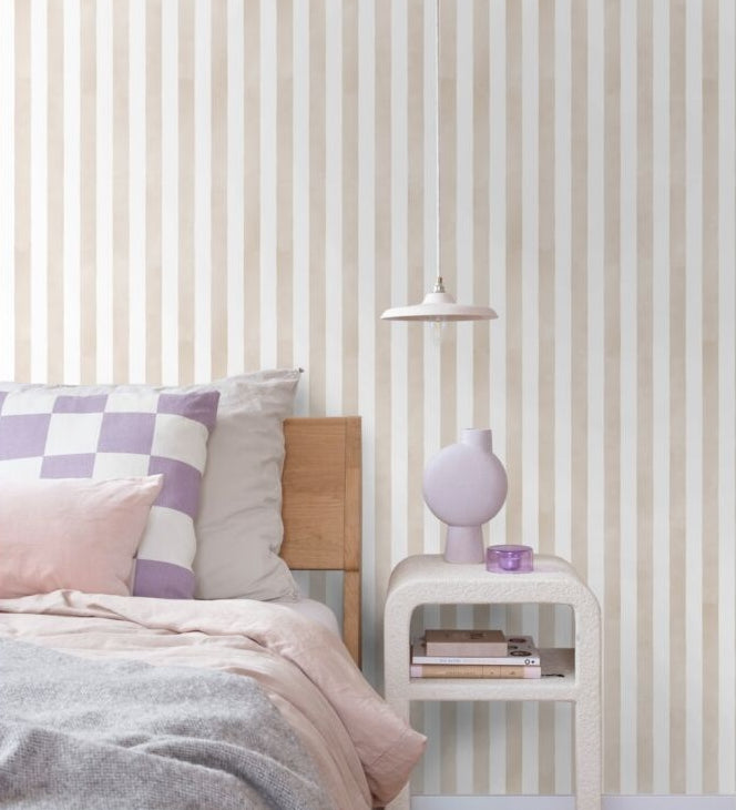 ESTAhome strepen behang voor de kinderkamer beige 131302