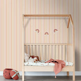 ESTAhome strepen behang voor meisjeskamer en tienerkamer beige terra mauve paars 131505