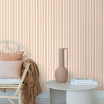 ESTAhome strepen behang voor meisjeskamer en tienerkamer beige terra mauve paars 131505