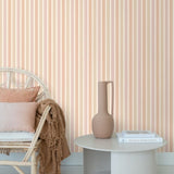 ESTAhome strepen behang voor meisjeskamer en tienerkamer beige terra mauve paars 131505