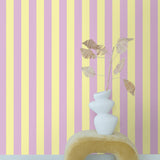 ESTAhome behang strepen kinderkamer tienerkamer lila pastel geel 139912
