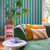 ESTAhome behang strepen kinderkamer tienerkamer groen lila 139908
