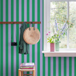 ESTAhome behang strepen kinderkamer tienerkamer groen lila 139908
