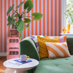 ESTAhome behang strepen kinderkamer tienerkamer lila oranje 139904