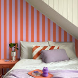 ESTAhome behang strepen kinderkamer tienerkamer lila oranje 139904