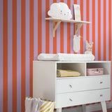 ESTAhome behang strepen kinderkamer tienerkamer lila oranje 139904