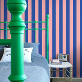 ESTAhome behang strepen kinderkamer tienerkamer roze blauw 139907