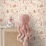 ESTAhome bloemen behang meisjeskamer babykamer warm beige terra 131161
