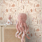 ESTAhome bloemen behang meisjeskamer babykamer warm beige terra 131161
