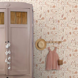 ESTAhome bloemen behang meisjeskamer babykamer warm beige terra 131161
