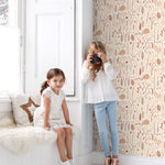 ESTAhome bloemen behang meisjeskamer babykamer warm beige terra 131161
