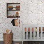 ESTAhome bloemen behang meisjeskamer babykamer roze grijs wit 139702
