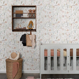 ESTAhome bloemen behang meisjeskamer babykamer roze grijs wit 139702
