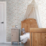 ESTAhome bloemen behang meisjeskamer babykamer roze grijs wit 139702

