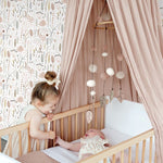 ESTAhome bloemen behang meisjeskamer babykamer roze grijs wit 139702
