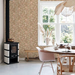 ESTAhome vintage bloemen behang voor meisjeskamer babykamer bruin roze 131329