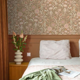 ESTAhome vintage bloemen behang voor meisjeskamer babykamer bruin roze 131329