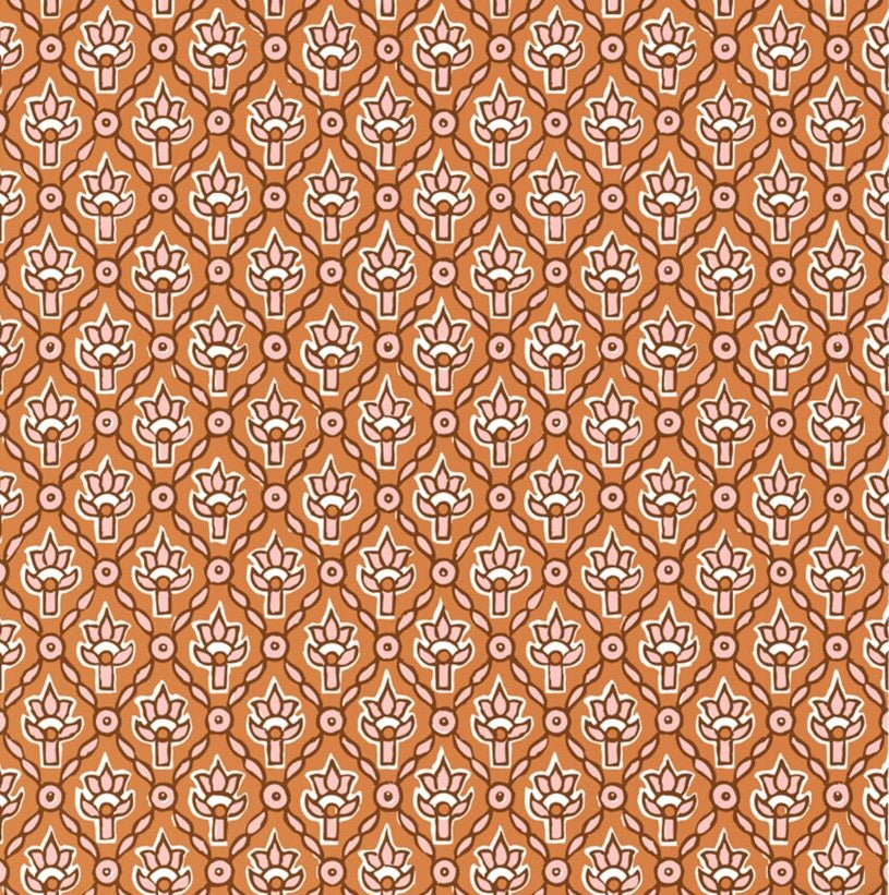 ESTAhome Vintage bloemen bloemen behang voor de kinderkamer boho bohemian oranje roze 131542