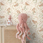 Zeemeerminnen behang ESTAhome voor de meisjeskamer beige 131498
