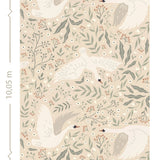 ESTAhome zwanen behang voor babykamer meisjeskamer met zwanen beige 139797