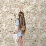 ESTAhome zwanen behang voor babykamer meisjeskamer met zwanen beige 139797