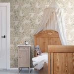 ESTAhome zwanen behang voor babykamer meisjeskamer met zwanen beige 139797