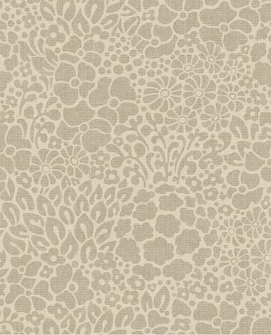 Groovy Eijffinger bloemen behang voor de kinderkamer beige 350551