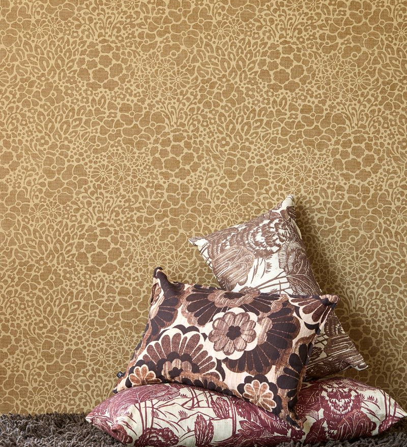 Groovy Eijffinger bloemen behang voor de kinderkamer bruin 350552