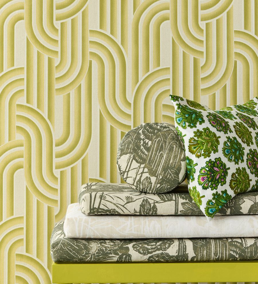 Eijffinger Groovy behang voor de kinderkamer tienerkamer geel 540562