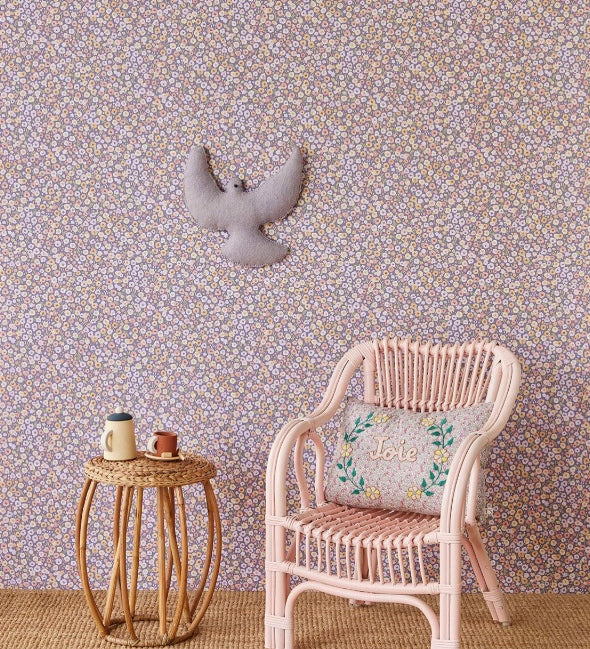 Eijffinger behang voor de kinderkamer bloemenbehang paars 323063