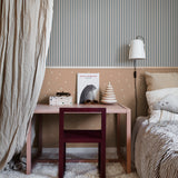Sandberg strepen behang Estelle graphite zwart wit jongenskamer meisjeskamer babykamer neutrale kinderkamer 826-81