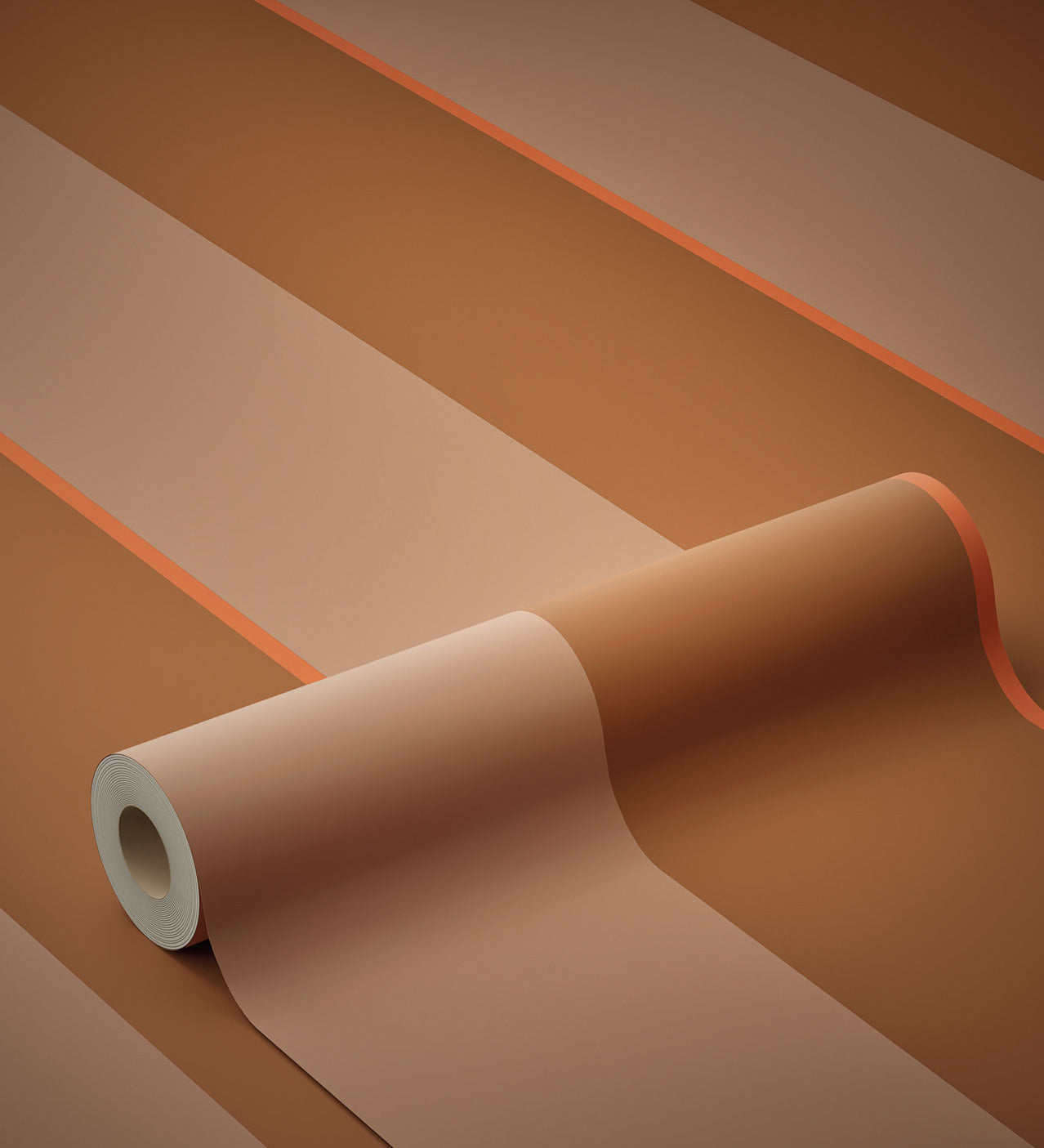 KEK Amsterdam Frans Uyterlinde Behang Bold Stripes strepen behang roze bruin oranje FU-001