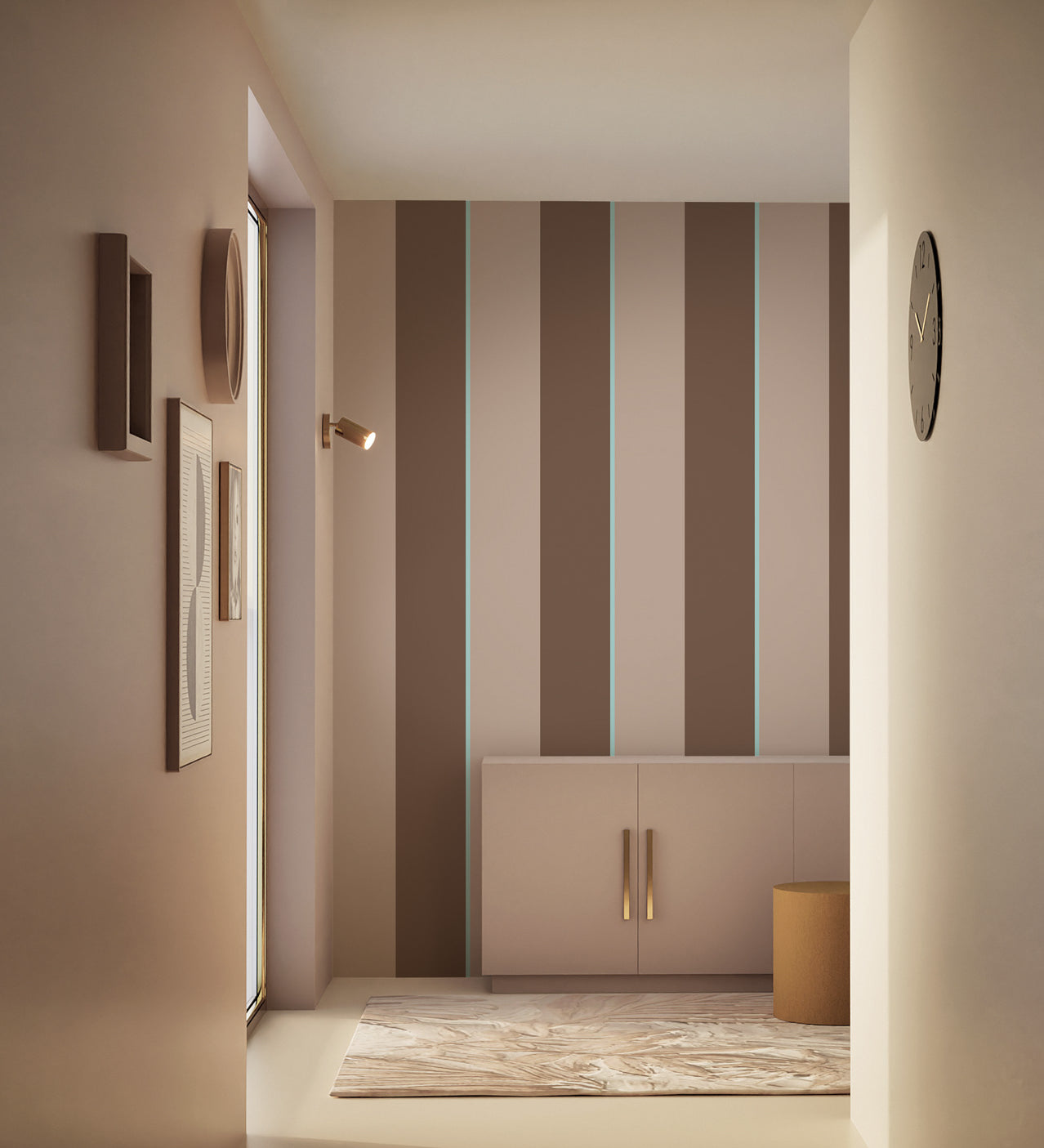 KEK Amsterdam Frans Uyterlinde Behang Bold Stripes strepen behang beige bruin FU-005