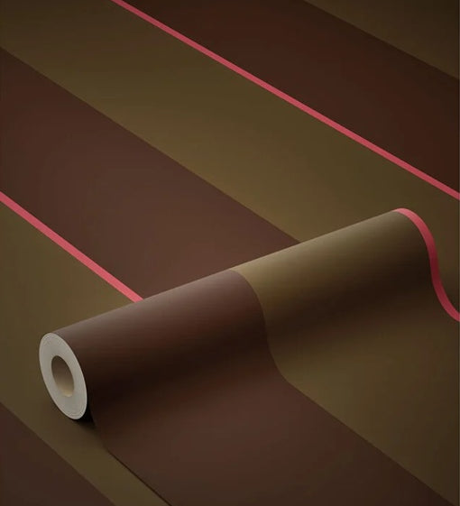 KEK Amsterdam Frans Uyterlinde Behang Bold Stripes strepen behang bruin groen roze FU-009