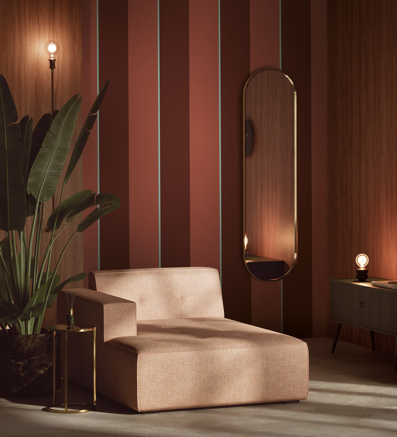 KEK Amsterdam Frans Uyterlinde Behang Bold Stripes strepen behang roze burgundy lichtblauw FU-011