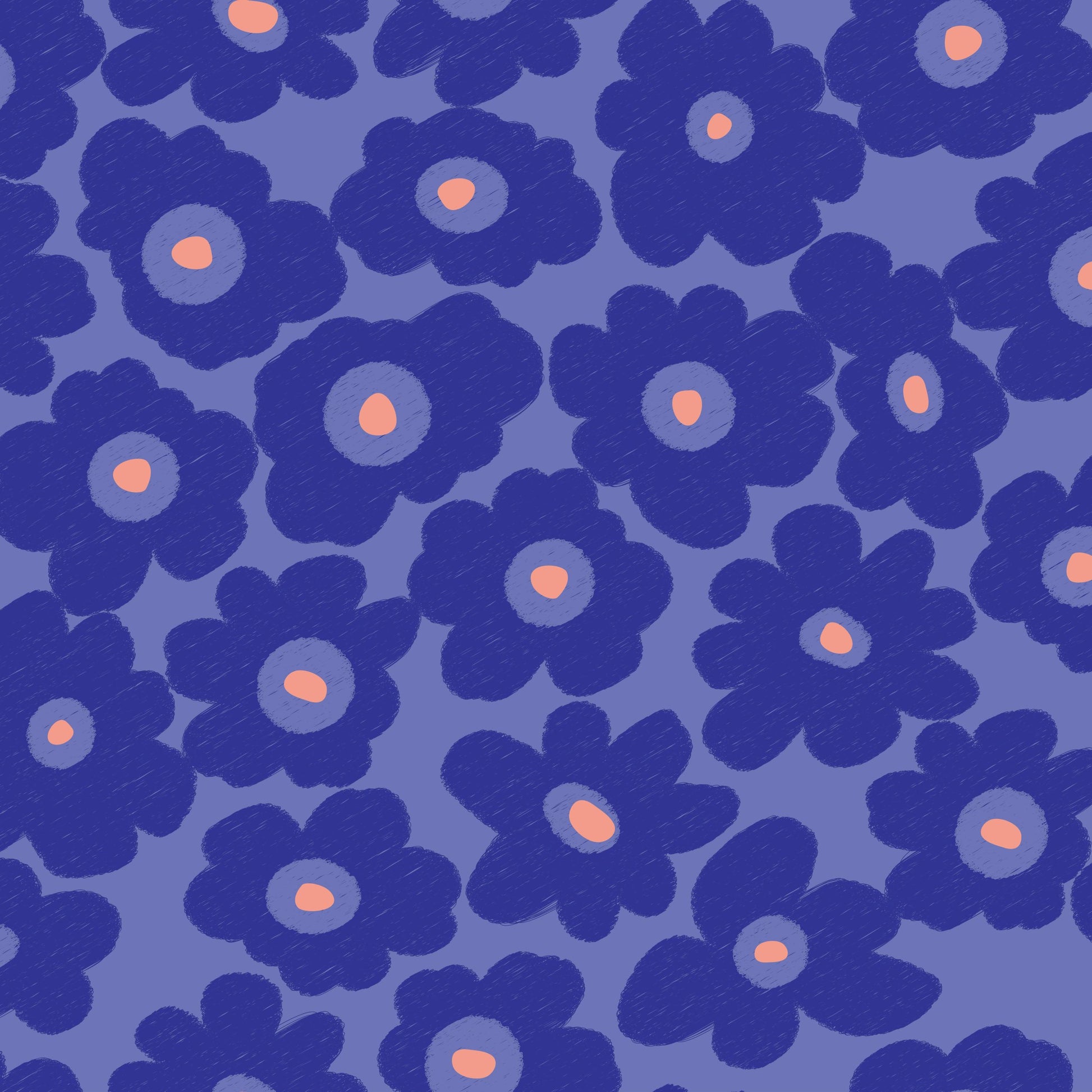 Bloemen fotobehang kinderkamer meisjeskamer Bloom! Papr Walls blauw