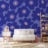 Bloemen fotobehang kinderkamer meisjeskamer Bloom! Papr Walls blauw