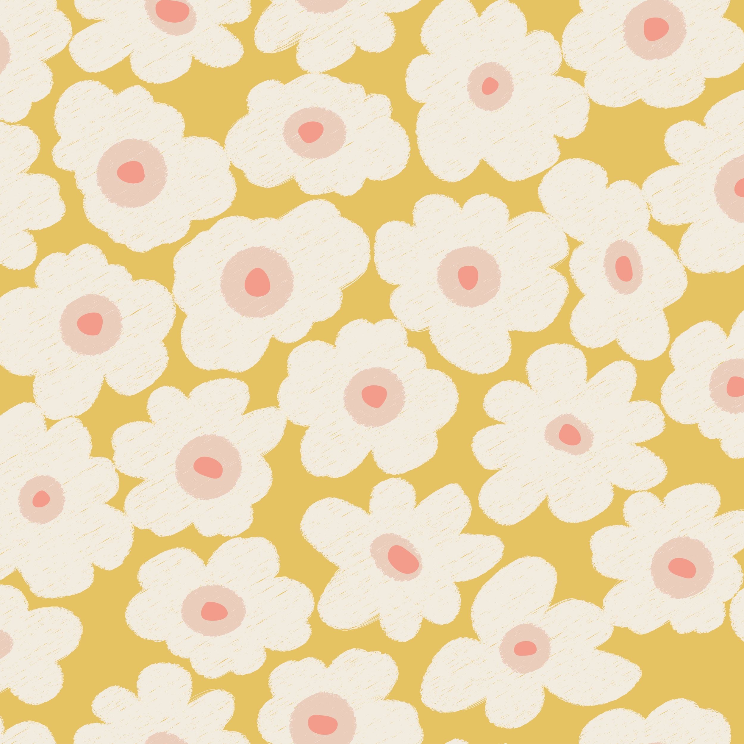 Bloemen fotobehang kinderkamer meisjeskamer Bloom! Papr Walls warm geel