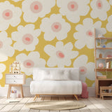 Bloemen fotobehang kinderkamer meisjeskamer Bloom! Papr Walls warm geel