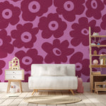 Bloemen fotobehang kinderkamer meisjeskamer Bloom! Papr Walls roze burgundy