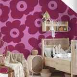Bloemen fotobehang kinderkamer meisjeskamer Bloom! Papr Walls roze burgundy