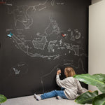 Magnetisch krijtbord behang van Groovy magnets zwart kinderkamer keuken woonkamer