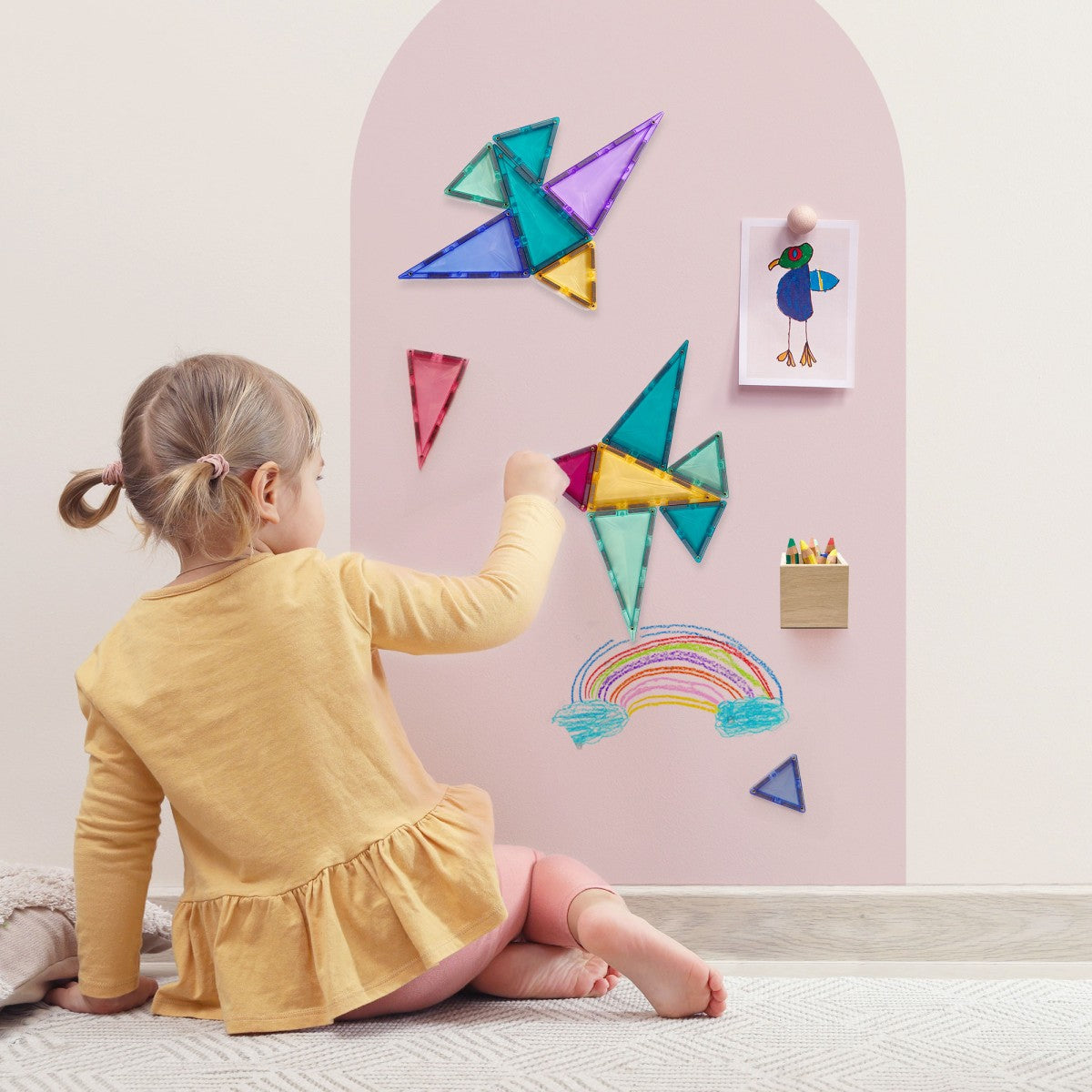 Groovy Magnets magnetische krijtbord sticker voor de kinderkamer roze