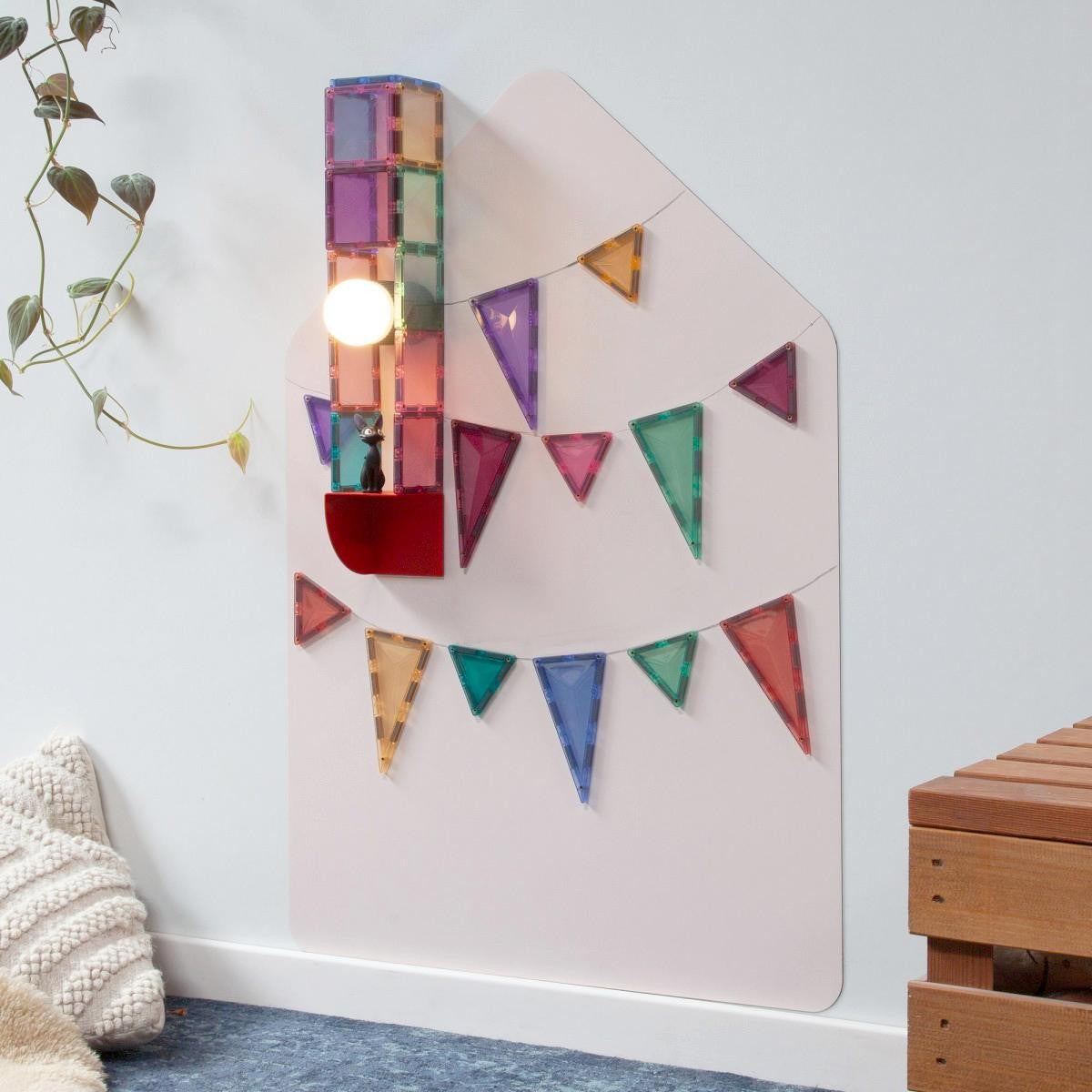 Groovy Magnets magnetische muursticker huisje voor kinderkamer meisjeskamer lichtroze